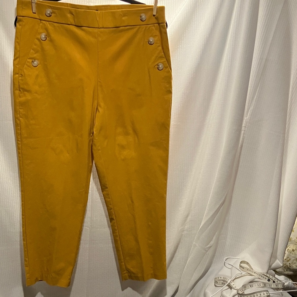 Jules & Leopold Mustard Yellow Tailored Button-Front Chinos